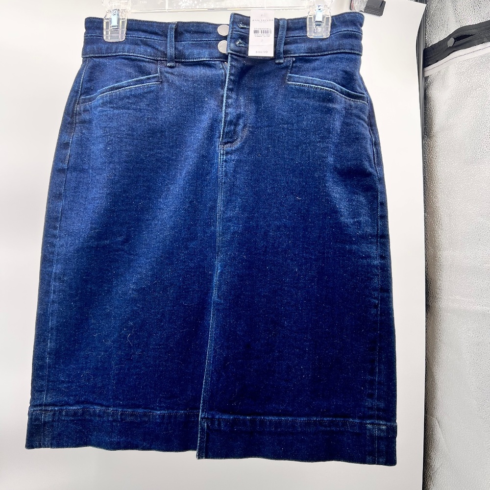NEW Ann Taylor Denim Skirt